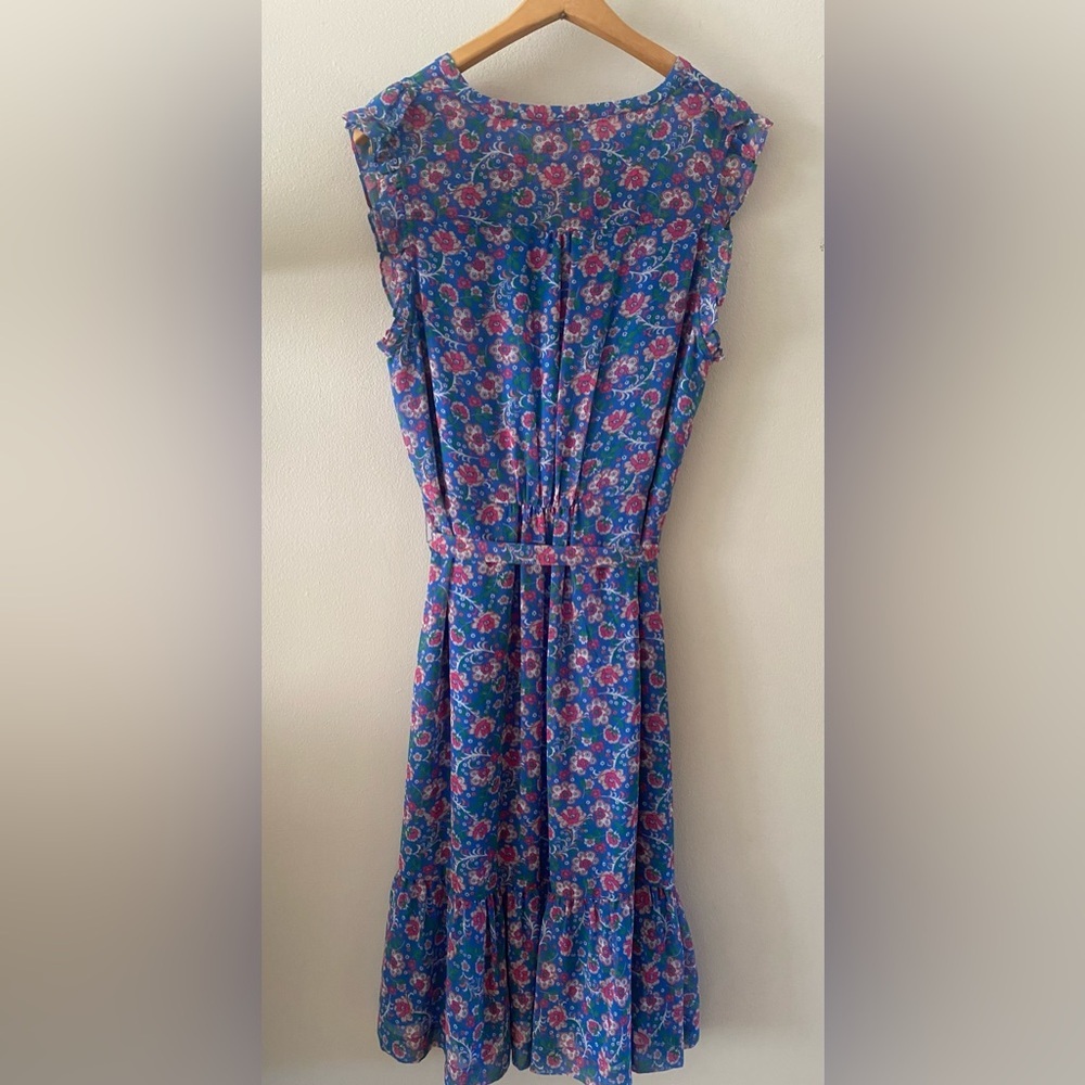 BODEN Elise SheerLuxe Floral Blue Sleeveless Dress size 12 - Picture 8 of 16